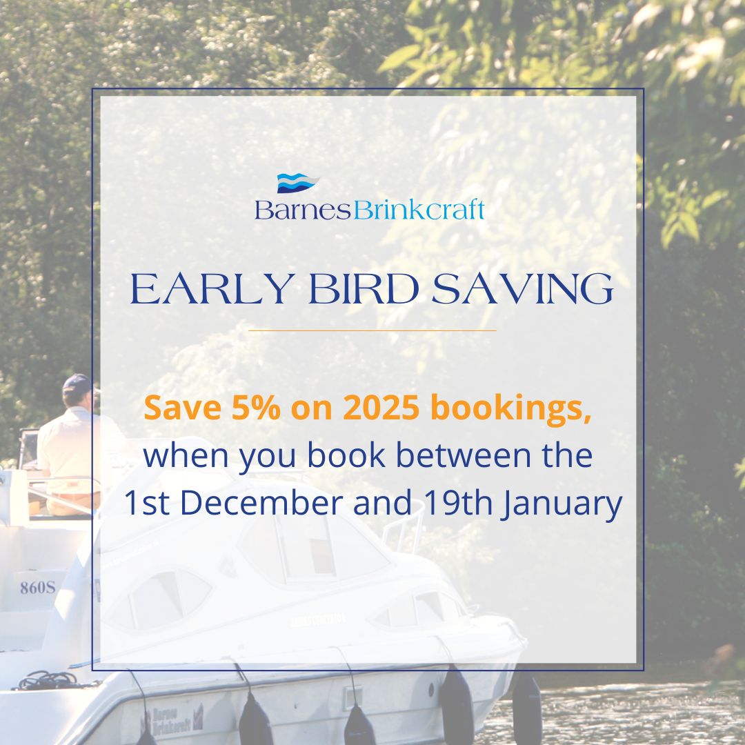 Save 5% on 2025 Norfolk Broads holidays in our early bird sale